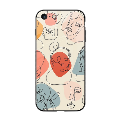 Many Faces Yellow back phone cover | glass case for iphone 7