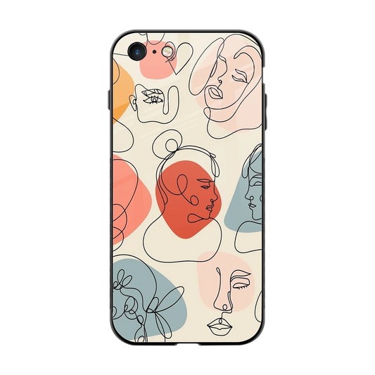 Many Faces Yellow back phone cover | glass case for iphone 7