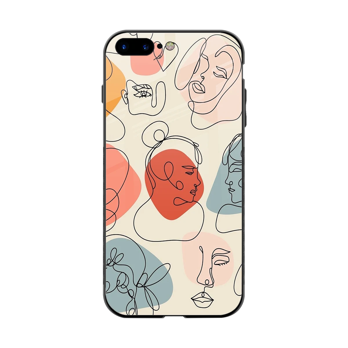 Many Faces Yellow back phone cover | glass case for iphone 8 plus