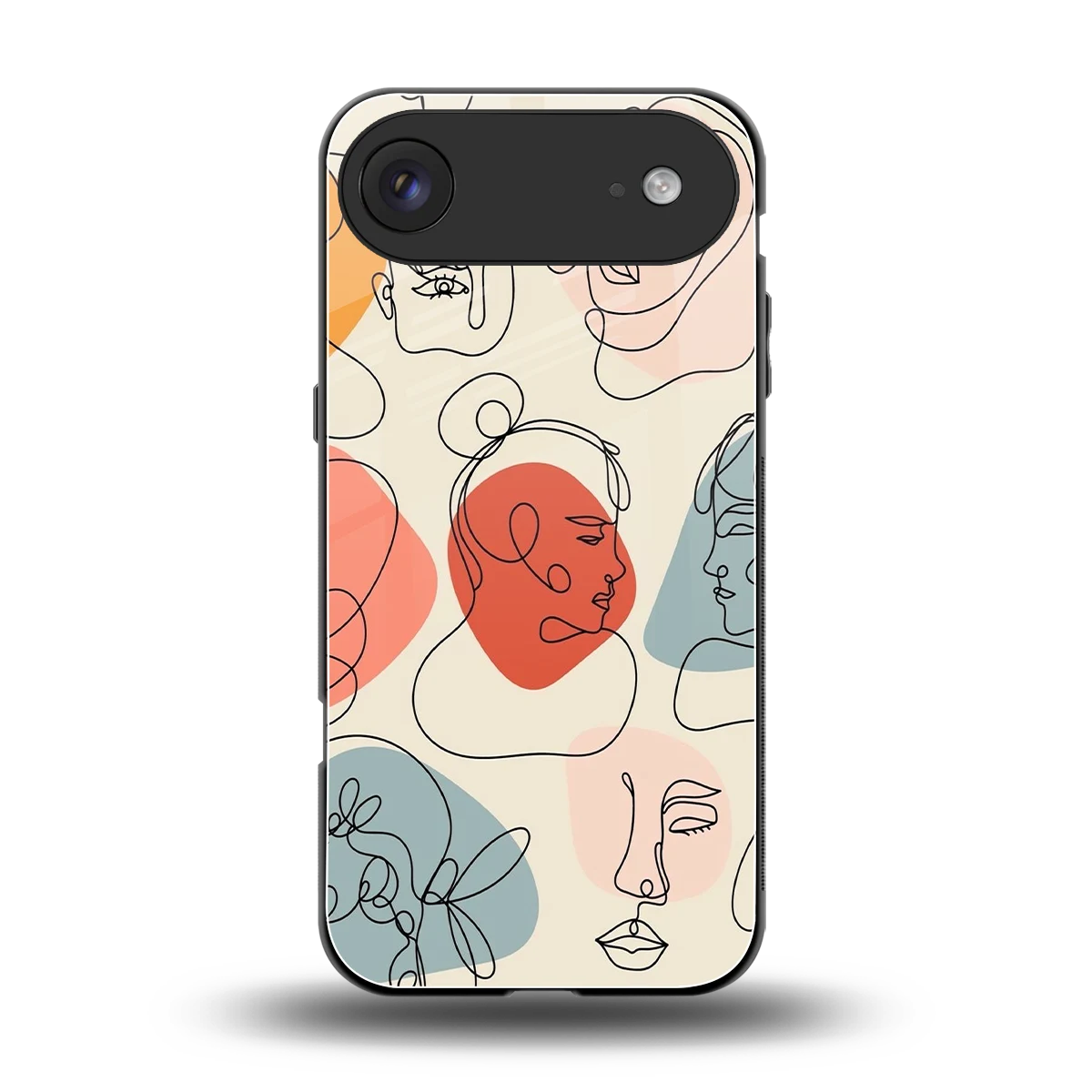 Many Faces Yellow back phone cover | glass case for iphone air
