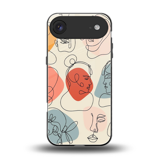 Many Faces Yellow back phone cover | glass case for iphone air