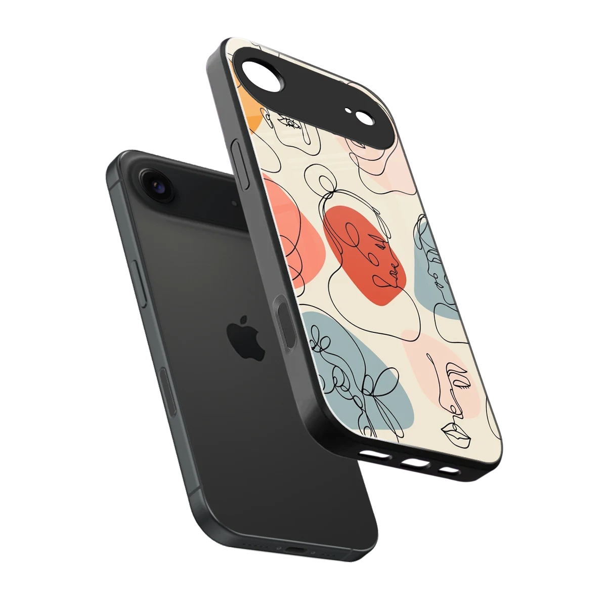 Many Faces Yellow sleek iphone air cover with tempered glass back and TPU edges