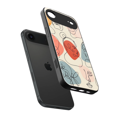 Many Faces Yellow sleek iphone air cover with tempered glass back and TPU edges
