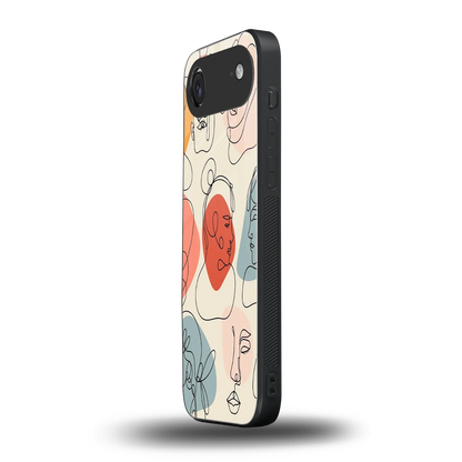 Many Faces Yellow iphone air mobile cover | shockproof glass phone case