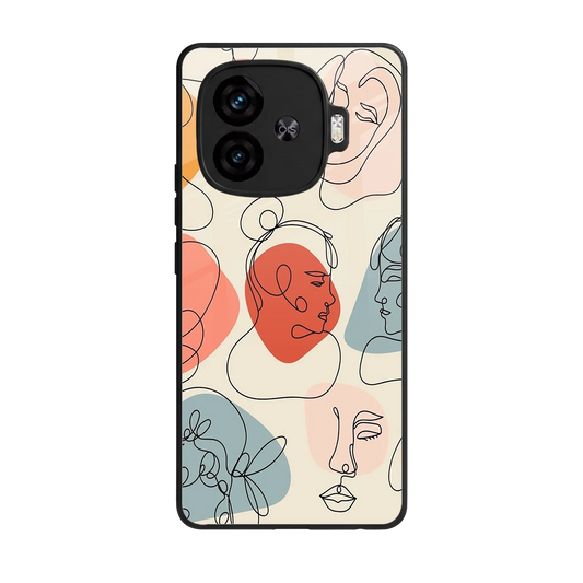 Many Faces Yellow back phone cover | glass case for iqoo neo 10r 5g