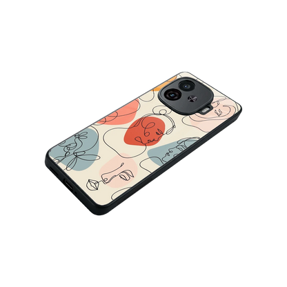 Many Faces Yellow stylish phone case for iqoo neo 10r 5g | glossy glass and slim fit