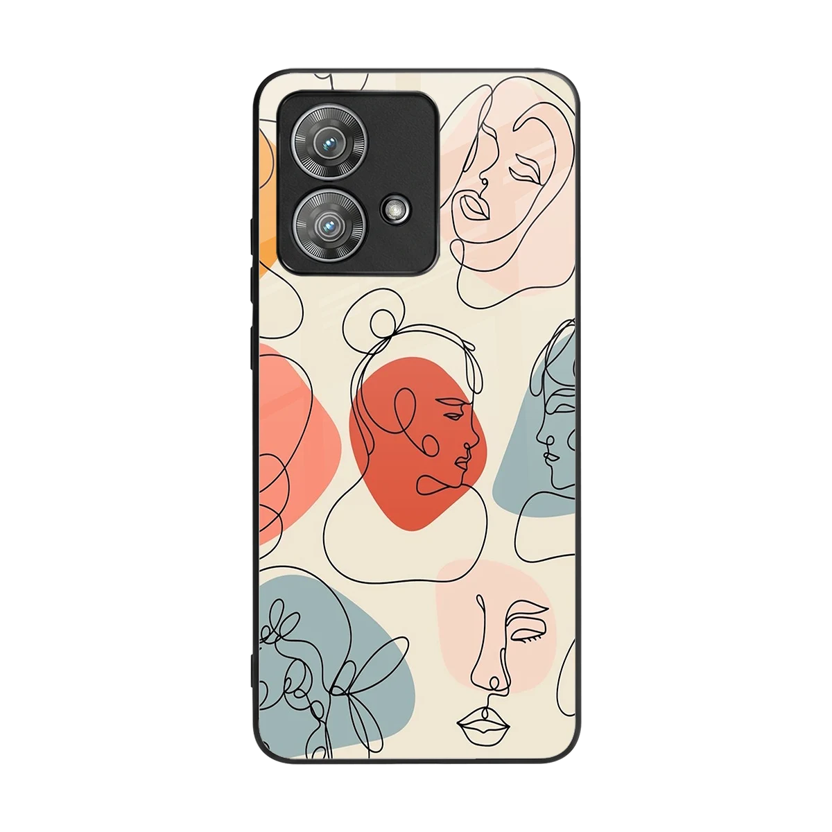 Many Faces Yellow back phone cover | glass case for motorola edge 40 neo 5g