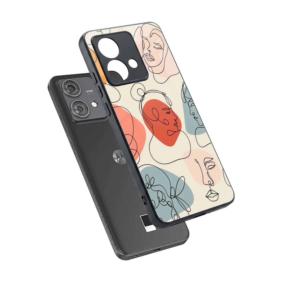Many Faces Yellow sleek motorola edge 40 neo 5g cover with tempered glass back and TPU edges