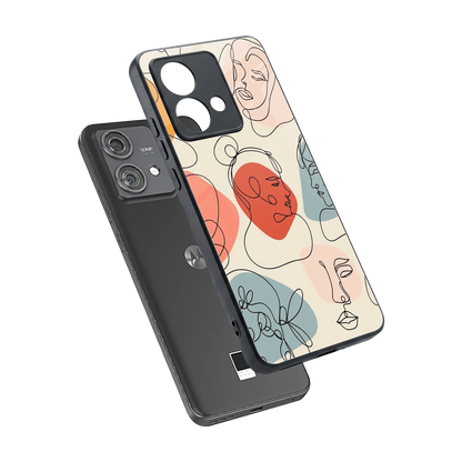 Many Faces Yellow sleek motorola edge 40 neo 5g cover with tempered glass back and TPU edges