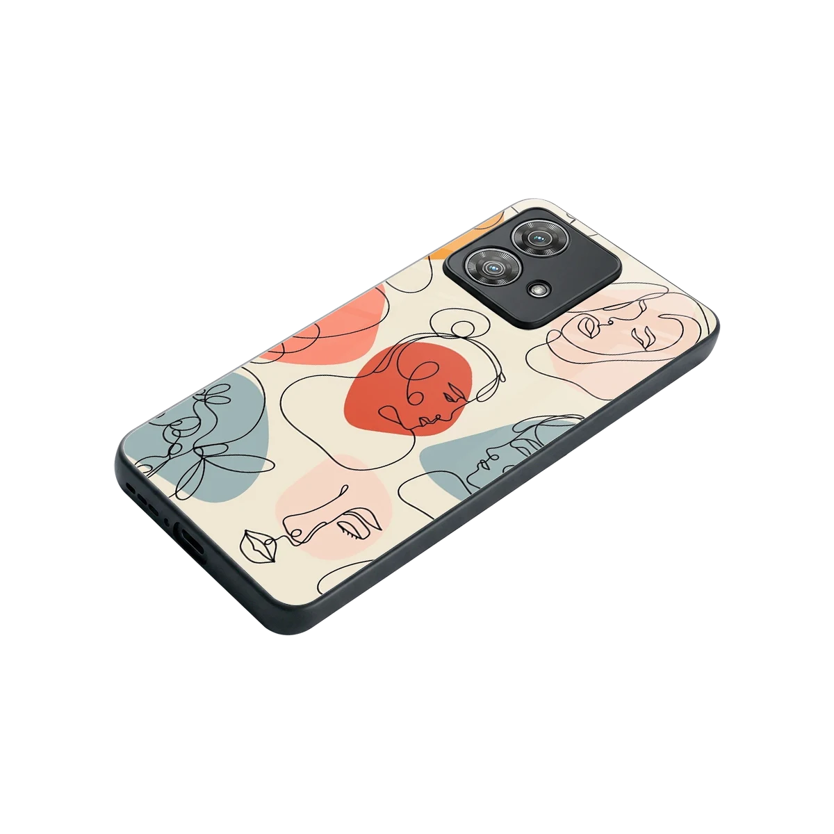 Many Faces Yellow stylish phone case for motorola edge 40 neo 5g | glossy glass and slim fit