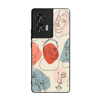 Many Faces Yellow back phone cover | glass case for motorola edge 50 fusion
