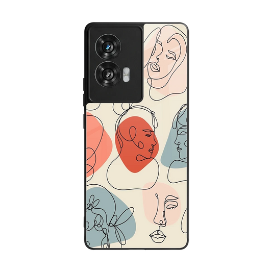 Many Faces Yellow back phone cover | glass case for motorola edge 50 fusion