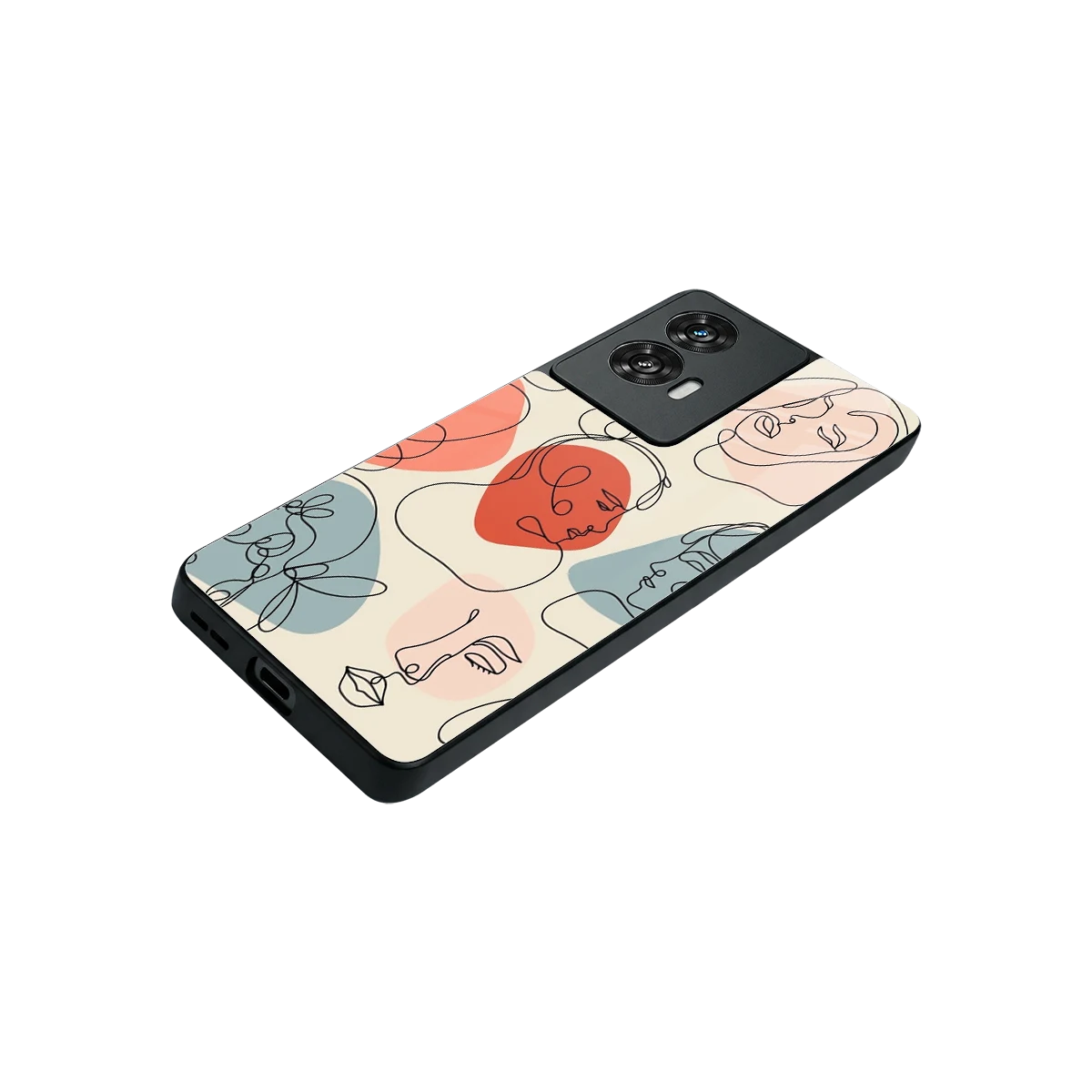 Many Faces Yellow stylish phone case for motorola edge 50 fusion | glossy glass and slim fit