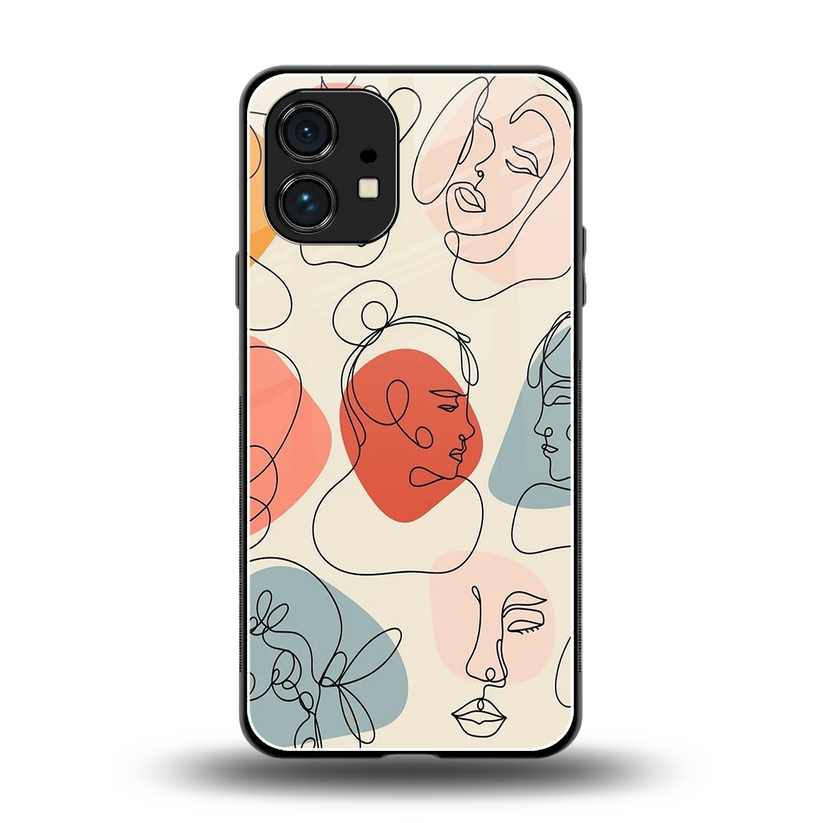 Many Faces Yellow back phone cover | glass case for nothing phone 1