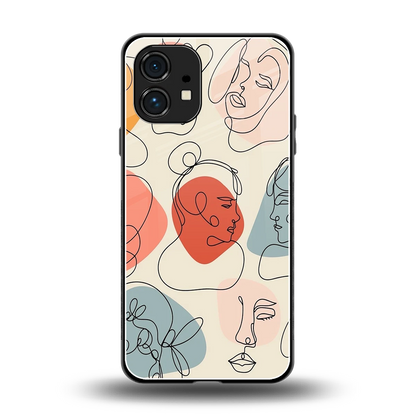 Many Faces Yellow back phone cover | glass case for nothing phone 1