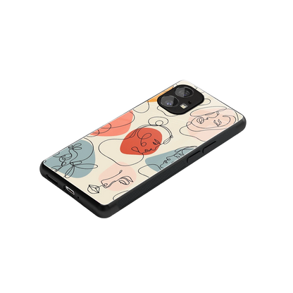Many Faces Yellow stylish phone case for nothing phone 1 | glossy glass and slim fit