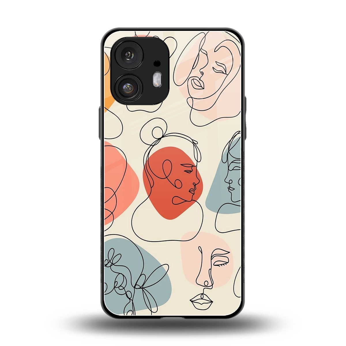 Many Faces Yellow back phone cover | glass case for nothing phone 2