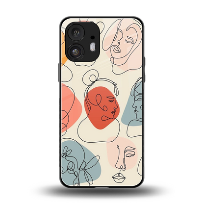 Many Faces Yellow back phone cover | glass case for nothing phone 2