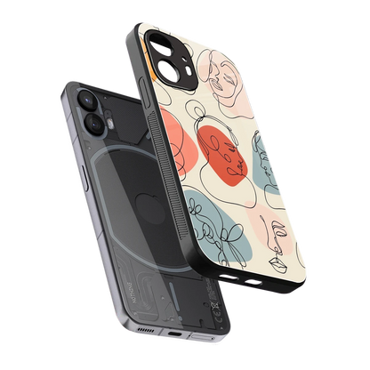 Many Faces Yellow sleek nothing phone 2 cover with tempered glass back and TPU edges