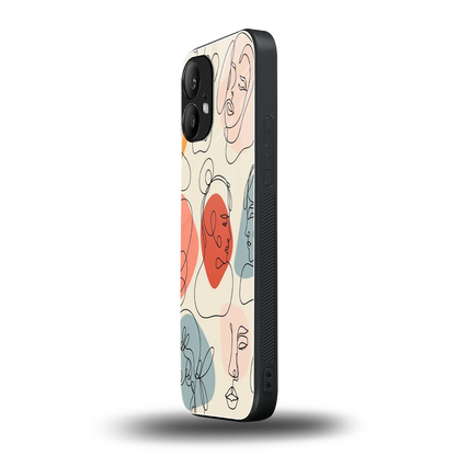 Many Faces Yellow nothing phone 2 mobile cover | shockproof glass phone case