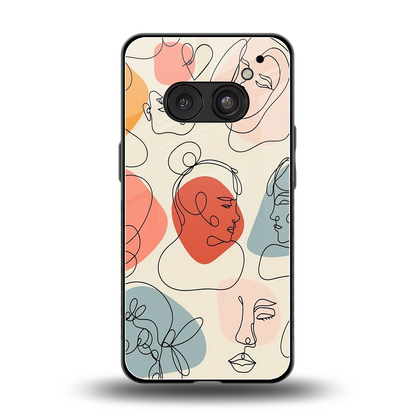 Many Faces Yellow back phone cover | glass case for nothing phone 2a plus