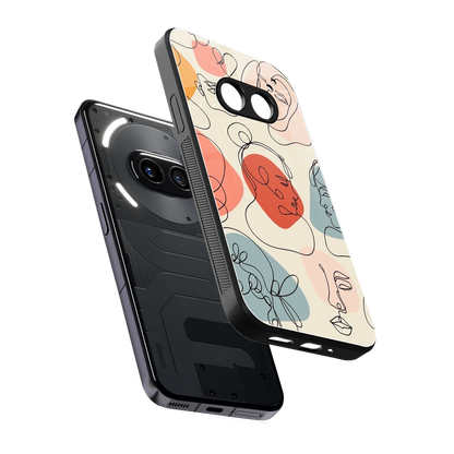 Many Faces Yellow sleek nothing phone 2a cover with tempered glass back and TPU edges