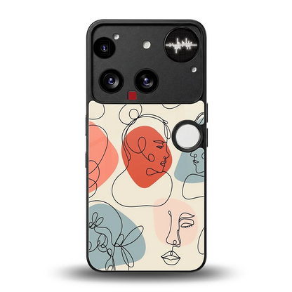 Many Faces Yellow back phone cover | glass case for nothing phone 3