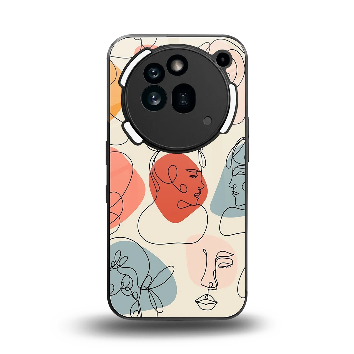 Many Faces Yellow back phone cover | glass case for nothing phone 3a pro