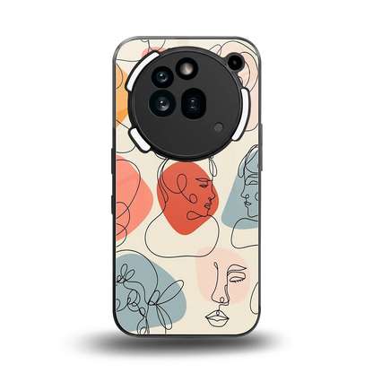 Many Faces Yellow back phone cover | glass case for nothing phone 3a pro