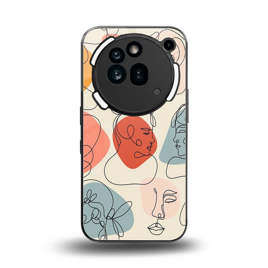 Many Faces Yellow back phone cover | glass case for nothing phone 3a pro