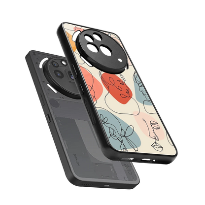 Many Faces Yellow sleek nothing phone 3a pro cover with tempered glass back and TPU edges