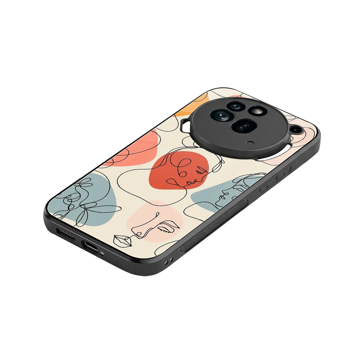 Many Faces Yellow stylish phone case for nothing phone 3a pro | glossy glass and slim fit