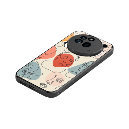 Many Faces Yellow stylish phone case for nothing phone 3a pro | glossy glass and slim fit
