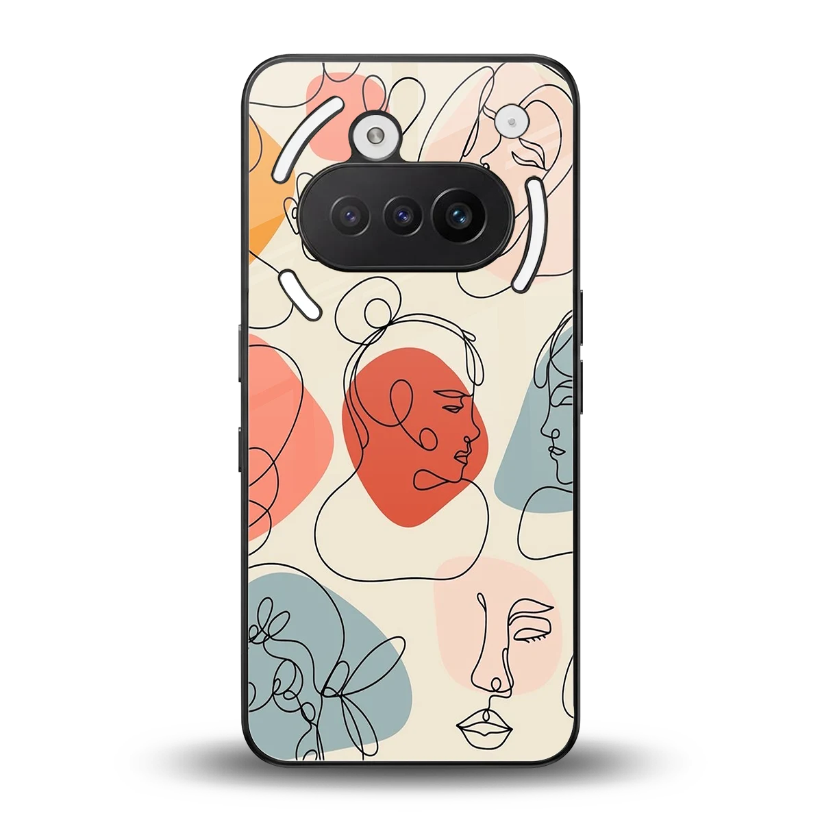Many Faces Yellow back phone cover | glass case for nothing phone 3a