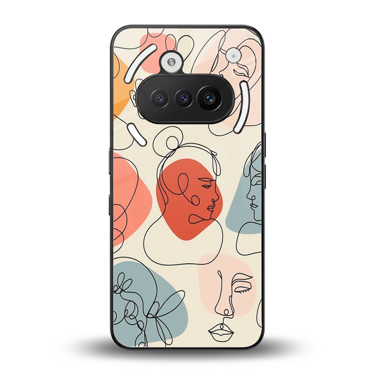 Many Faces Yellow back phone cover | glass case for nothing phone 3a