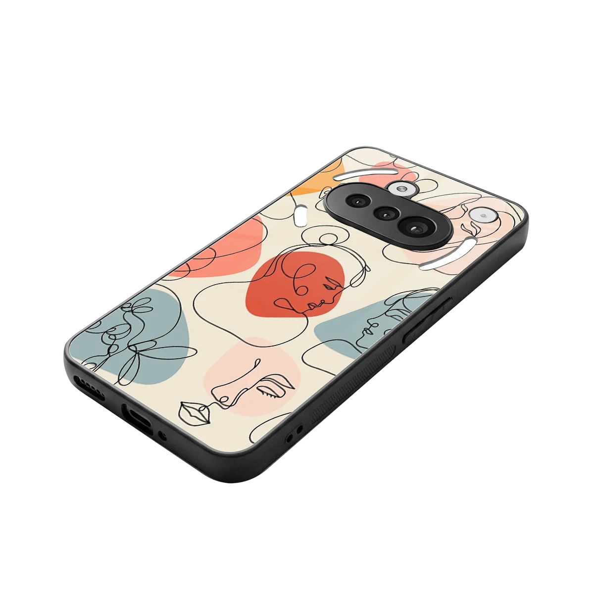 Many Faces Yellow stylish phone case for nothing phone 3a | glossy glass and slim fit