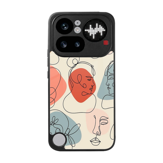 Many Faces Yellow back phone cover | glass case for nothing phone 4a pro