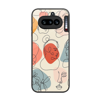 Many Faces Yellow back phone cover | glass case for nothing phone 4a