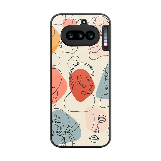 Many Faces Yellow back phone cover | glass case for nothing phone 4a
