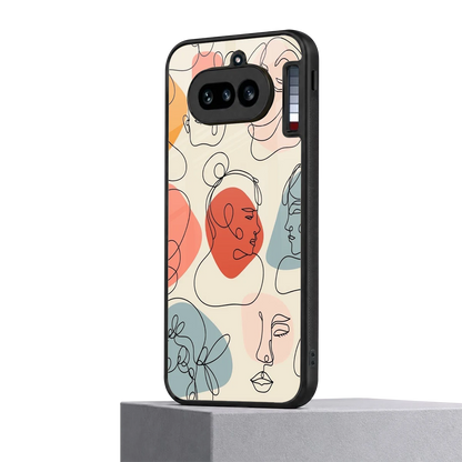Many Faces Yellow nothing phone 4a mobile cover | shockproof glass phone case
