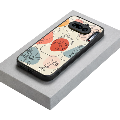 Many Faces Yellow stylish phone case for nothing phone 4a | glossy glass and slim fit