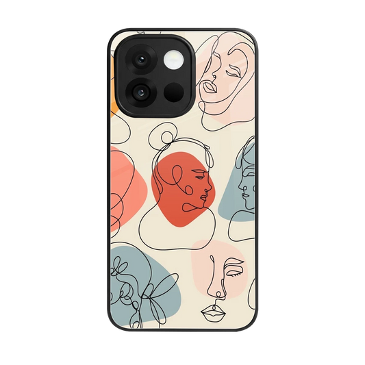 Many Faces Yellow back phone cover | glass case for oneplus 13s