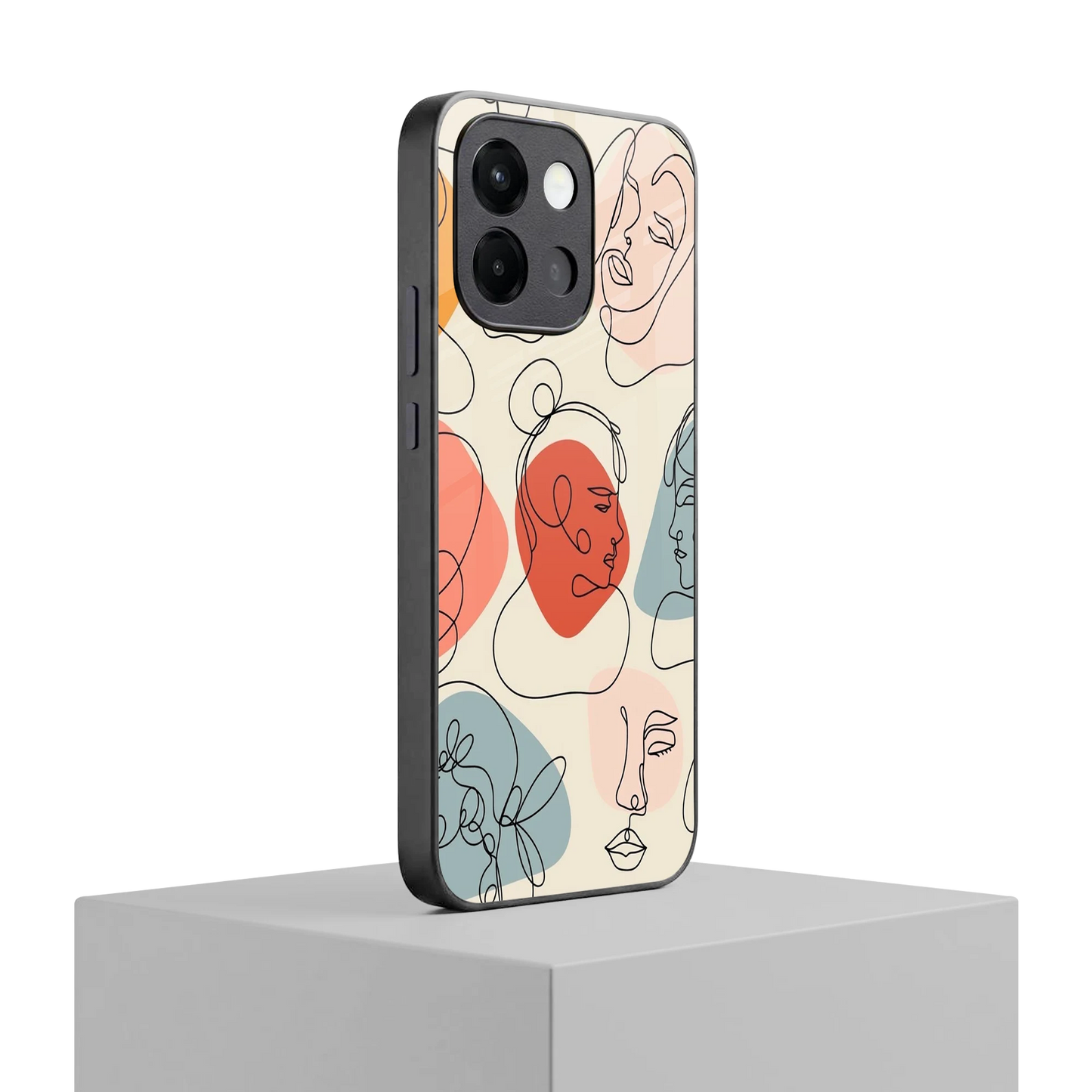 Many Faces Yellow oneplus 13s mobile cover | shockproof glass phone case