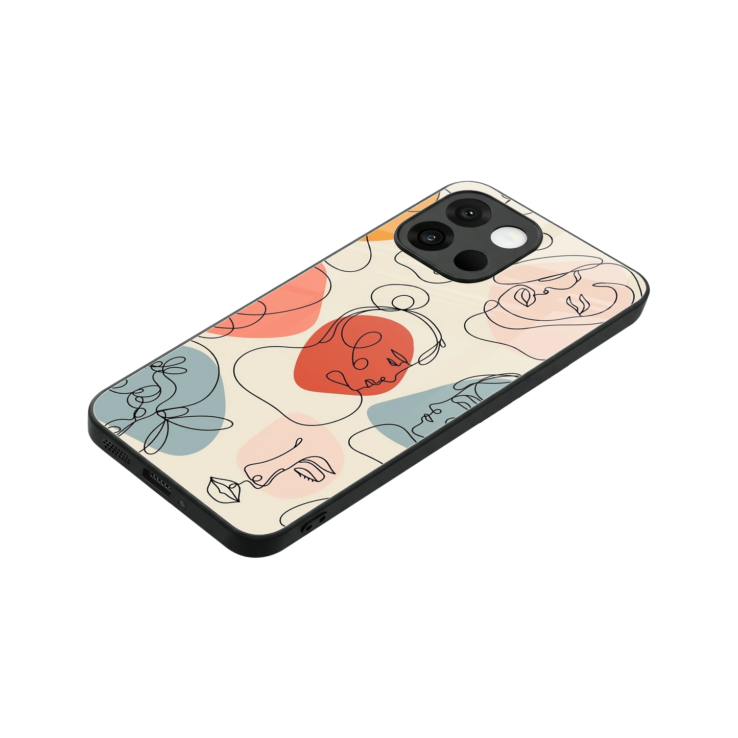 Many Faces Yellow stylish phone case for oneplus 13s | glossy glass and slim fit