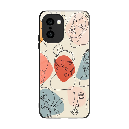 Many Faces Yellow back phone cover | glass case for oneplus 15r