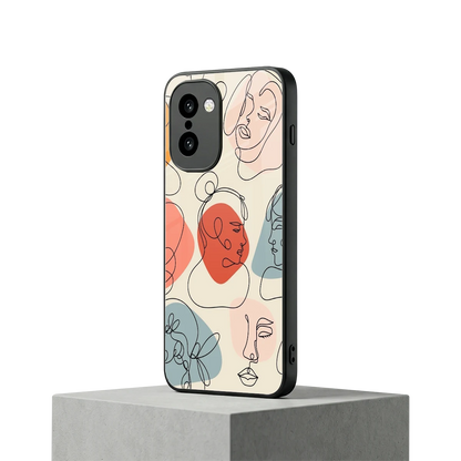 Many Faces Yellow oneplus 15r mobile cover | shockproof glass phone case