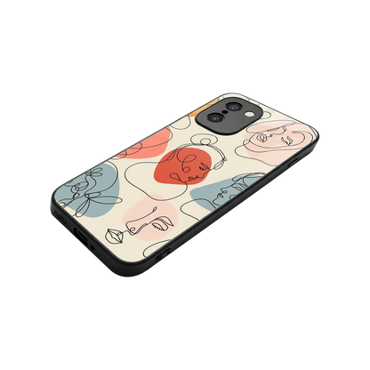 Many Faces Yellow stylish phone case for oneplus 15r | glossy glass and slim fit