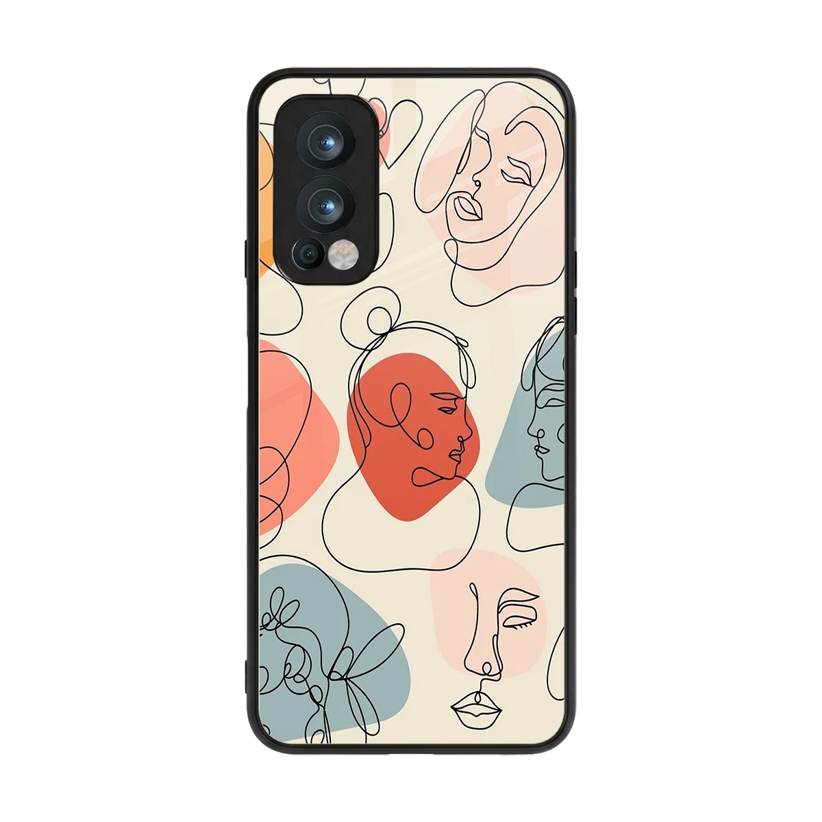Many Faces Yellow back phone cover | glass case for oneplus nord 2