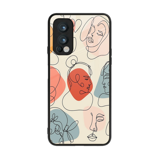 Many Faces Yellow back phone cover | glass case for oneplus nord 2