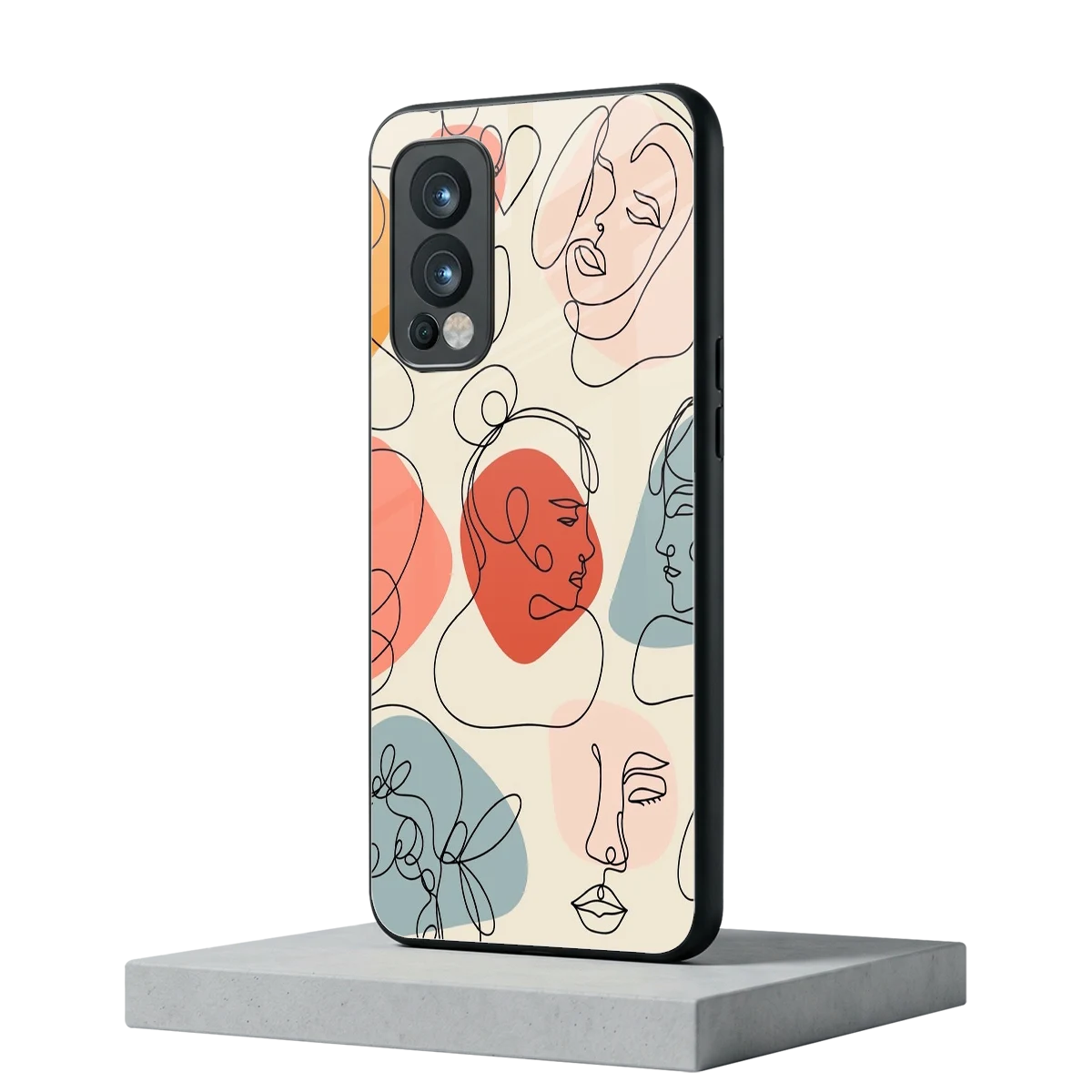 Many Faces Yellow oneplus nord 2 mobile cover | shockproof glass phone case